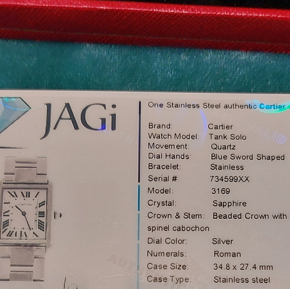 Cartier Tank Solo Large Stainless Steel Watch - Picture 9 of 10